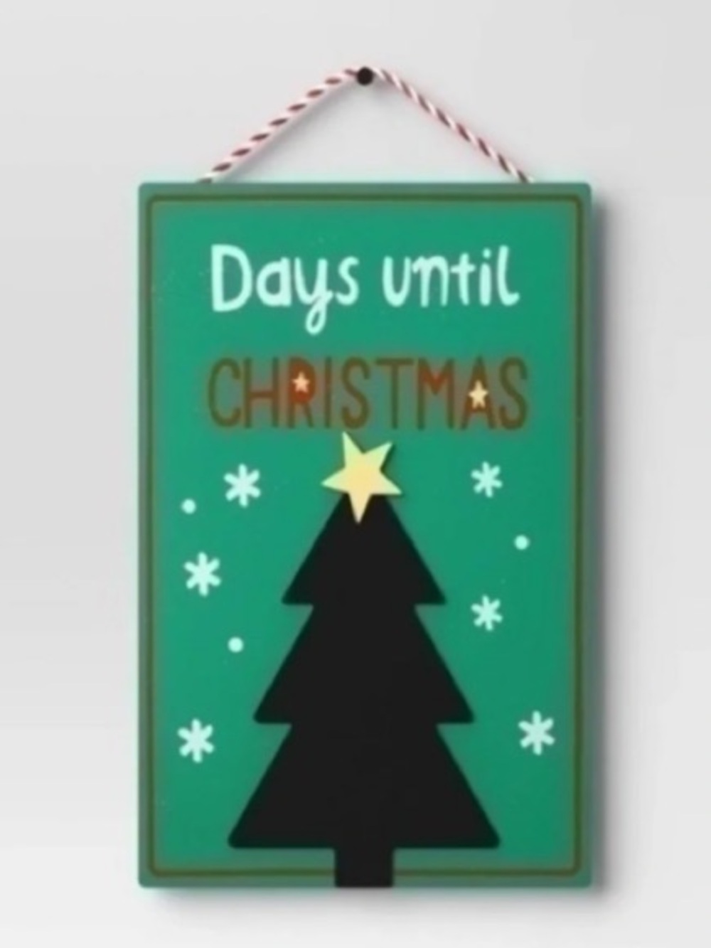 Holiday Countdown Hanging Sign - Green Christmas Tree